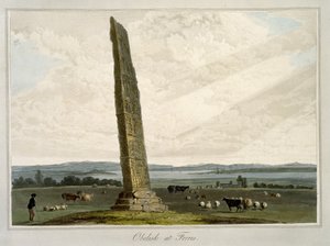 1821年に出版された「1814年から1825年にかけて行われたイギリスを巡る航海」からフォレスのオベリスク 作： William Daniell